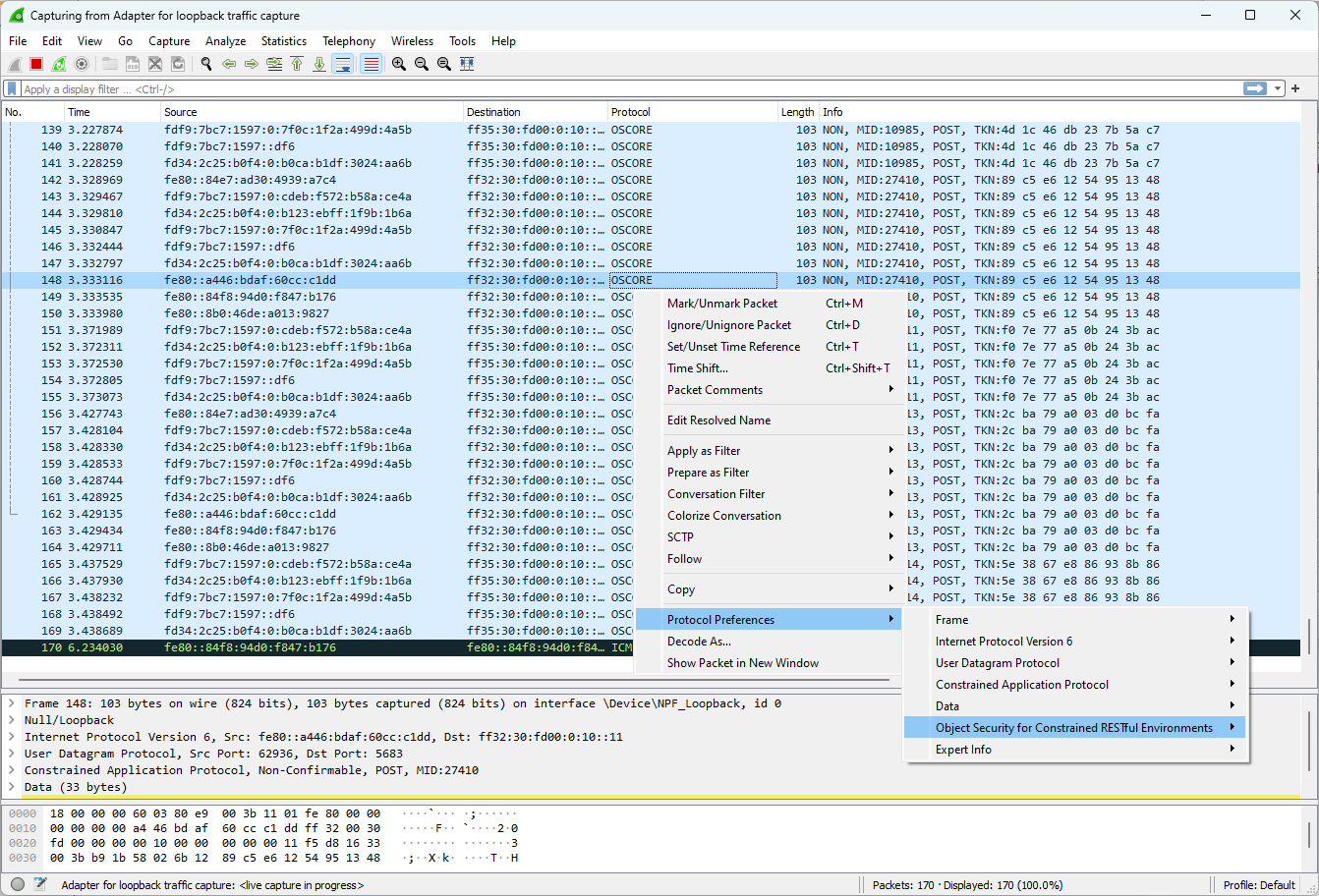 wireshark oscore